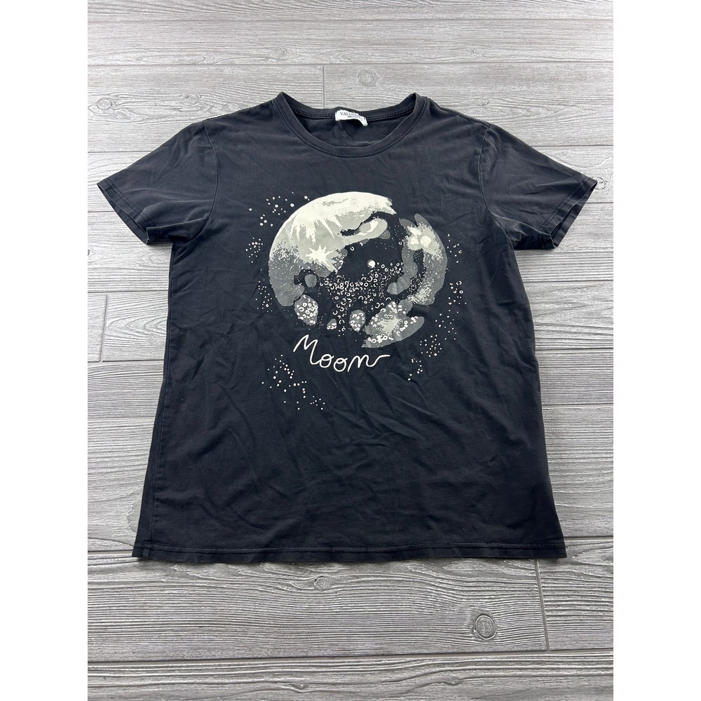 Valentino Moon Graphic T-Shirt Black Short Sleeve Cotton Blend 18S 7369 342